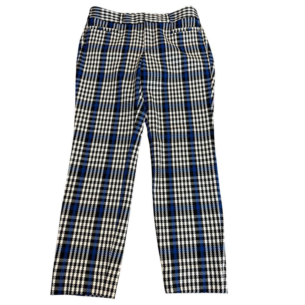 Banana Republic Blue Black White Plaid Wide Leg Pants